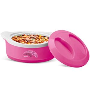 MILTON New Marvel 1000 Inner Steel Casserole, 850 ml, Pink | BPA Free | Food Grade | Easy to Carry | Easy to Store | Ideal for Chapatti | Roti | Curd Maker