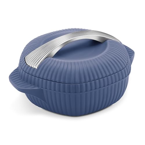 MILTON Oyster 2500 PU Insulated Casserole, 2190 ml, Royal Blue, BPA Free, Food Grade, Hot and Cold, Easy to Carry, Easy to Store, Chapati, Roti, Curd Maker
