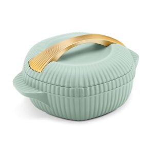 MILTON Oyster 2000 PU Insulated Casserole, 1910 ml, Light Green, BPA Free, Food Grade, Hot and Cold, Easy to Carry, Easy to Store, Chapati, Roti, Curd Maker